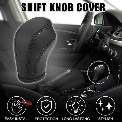 Gear Shift Knob Cover for Buick Lacrosse 09-12 with Black Stitches Durable | Interior Transmission Shifter Boot Lever Cover Black Faux Leather 1 P...
