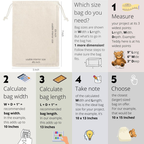 DR Cotton Muslin Drawstring Bags 5×7?Inch – 12?Pack Unbleached Reusable Favor Pouches for Crafts, Herbs, Gifts & Pantry Storage?|?Heavyweight?144?...