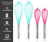 Webake 8 Inch and 10 Inch Silicone Whisk Set of 4, Egg Beater Whisk Balloon Egg Sauce Whisk with 6 Wires, French Whisk Stainless Steel Mini Silico...