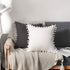 CAWANFLY Set of 2 Decorative Throw Pillow Covers with Cute Pom Pom, Square Soft Cushion Case Home Decor for Couch Sofa Bed 18x18Inch/45x45 cm (Whi...
