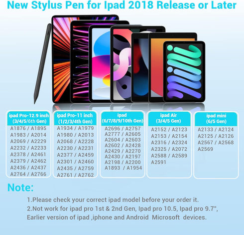 Stylus Pen for Apple Ipad Pencil - Stylus for iPad 9th 10th Generation Palm Rejection for Apple Pen 2018-2022 Ipad 6th 7th 8th 9th 10th Gen Mini 6...