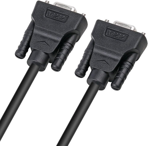 DTech DB9 RS232 Serial Cable Female to Female Null Modem Cord Full Handshaking 7 Wire Crossover for Data Communication (5 Feet, Black)...