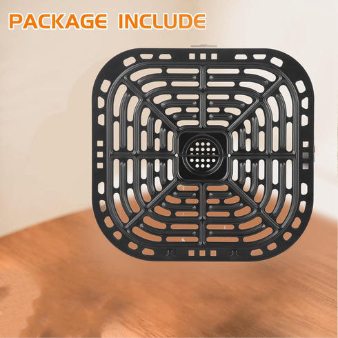 Air Fryer Grill Plate Fryer Replacement Grill Pan, Sturdy 304 Stainless Steel Grill Pan Tray Replacement Parts with Rubber Feet, Nonstick Grill Bo...