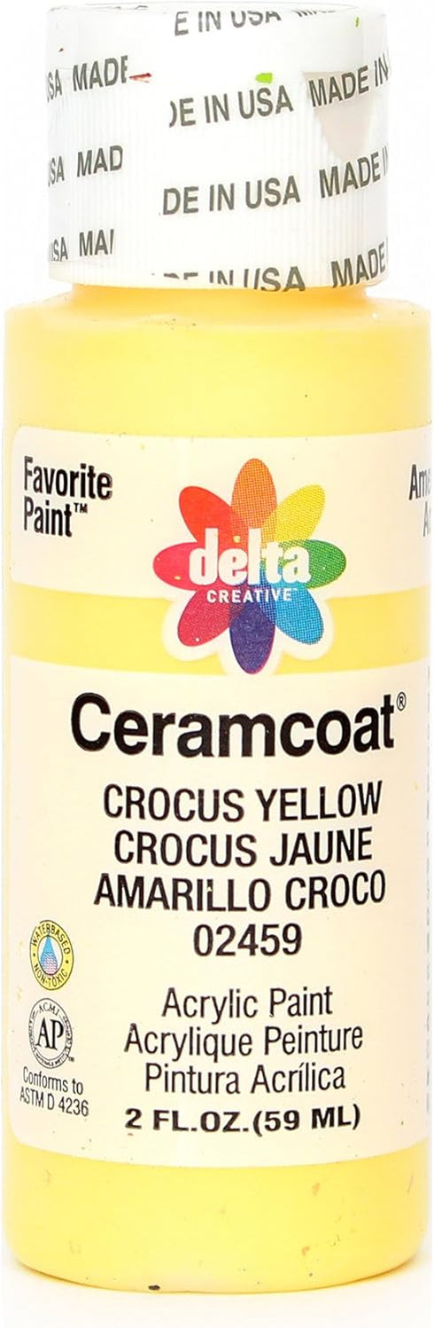 Delta Creative Ceramcoat Acrylic Paint in Assorted Colors (2 oz), 2459, Crocus Yellow...