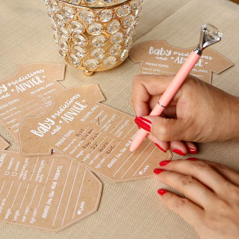 Kate Aspen Baby Predictions for Baby Shower Advice Cards - 50-Count Onesie Shaped Baby Shower Games for Girl or Boy - Gender Neutral Decor, Table ...
