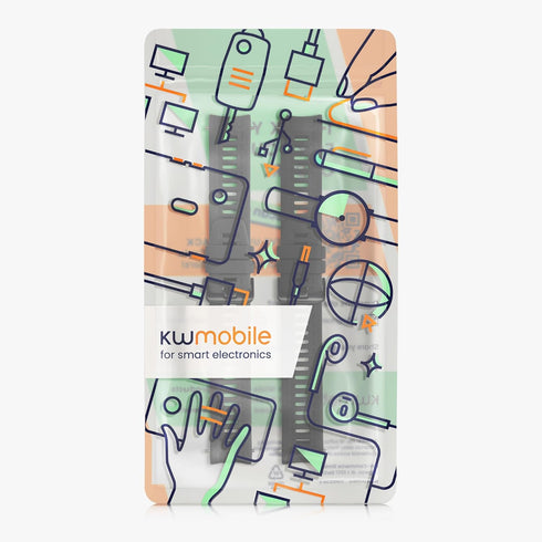 kwmobile Straps Compatible with Garmin Instinct 2 Solar/Instinct 2 Straps - 2x Replacement Silicone Watch Bands - Black/Grey...