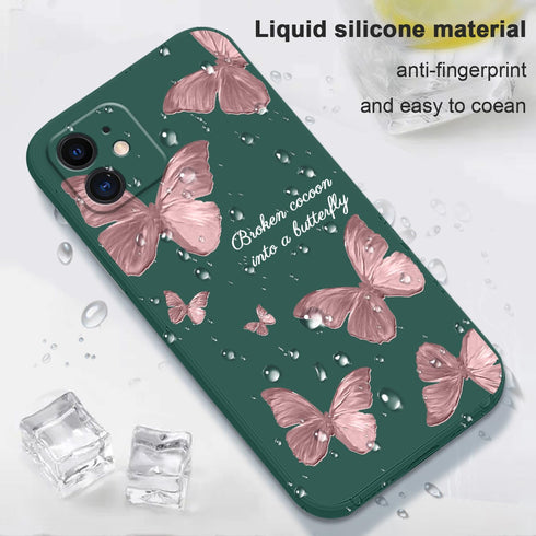 for iphone 11 Phone Case, for iphone 11 Case Side Creative Butterfly Pattern Slim Soft Shockproof Cover Protective, for iphone 11 Case for Women-B...
