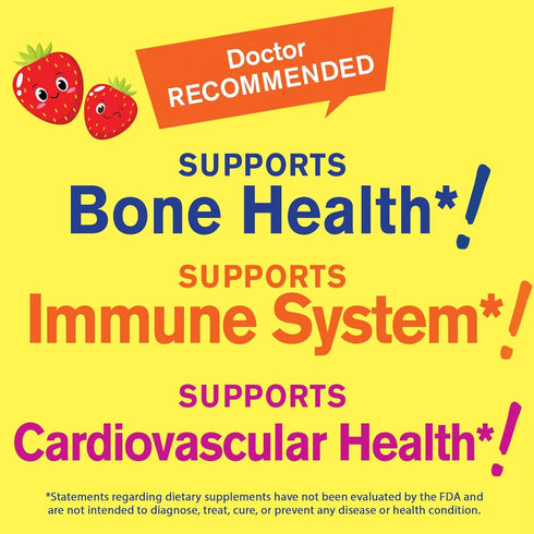 Vitamin D3 + K2 for Kids Gummies - Vitamin D3 1000 IU, K2 100 MCG - Bone and Muscle Health Support, Natural Flavors, GMO Free, Gluten Free, Vegan ...