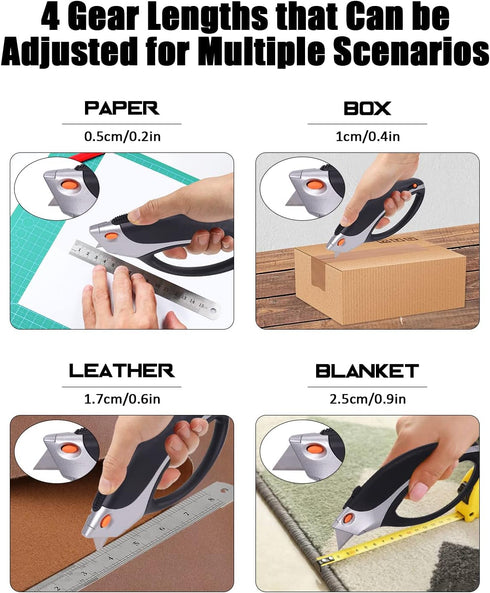 KingTool Box Cutter Utility Knife - Box Cutter Retractable Box Opener With Total 5 pcs SK5 Blades, Aluminum Shell With Rubber Grip, Razor Blades U...