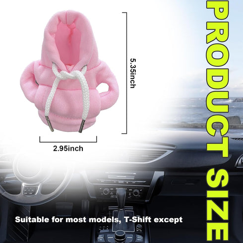 Car Shift Knob Hoodie, Funny Shirt Sweater Design Gear Shift Knob, Mini Hoodie Auto Shifter Stick Protective Cover for Winter, Universal Vehicle I...