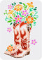FINGERINSPIRE Cowboy Boots and Flower Painting Stencil 8.3x11.7inch Reusable Western Theme Drawing Template PET Plastic Hollow Out Stencils for Pa...