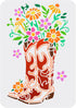 FINGERINSPIRE Cowboy Boots and Flower Painting Stencil 8.3x11.7inch Reusable Western Theme Drawing Template PET Plastic Hollow Out Stencils for Pa...