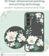 for Samsung Galaxy A35 5G Case+Tempered Glass Screen Protector,Military Grade Protective Slim Soft TPU & Hard PC,Girls Women Crystal Clear Flower ...