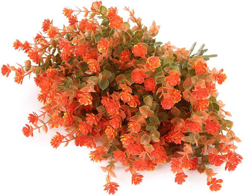 12 Bundles Outdoor Artificial Flowers UV Resistant Fake Boxwood Plants, Faux Greenery for Indoor Outside Hanging Plants Garden Porch Window Box Ho...