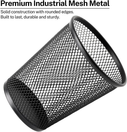 MaxGear Pen Holder for Desk, Premium Mesh Metal Pencil Holder Pen Cup Marker Holder Makeup Brush Holders, Desk Accessories & Workspace Organizers ...