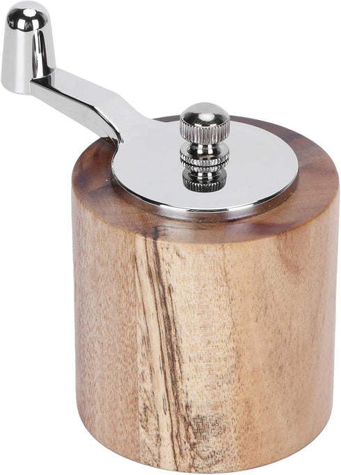 Wooden Salt Pepper Grinder, Manual Peppercorn Spices Mill Refillable Classic Grinding Chili Herbs Crusher Tool with Long Crank Shaker Tableware Gi...