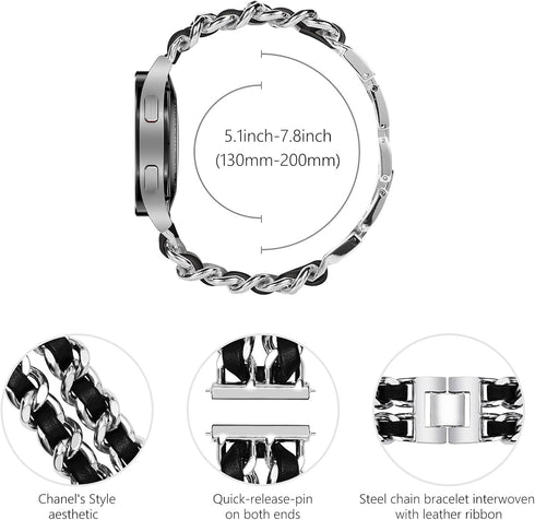 Surace Compatible for Samsung Galaxy Watch 7 Band, Women Bracelet for Galaxy Watch 7/FE/6/5/4 40mm 44mm, Galaxy Watch 6 Classic 43mm 47mm Galaxy W...
