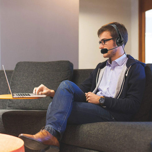 Cellet Wired Hands Free Headphones with 3.5mm Jack, compatible to Computer Cellphone Headphone PC Skype Webinar Smart Phone Call Center Use Hands ...