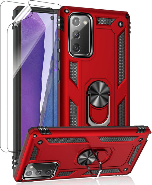 Galaxy Note 20 Ultra Case (NOT Fit The Note 20) with HD Screen Protectors, Androgate Military-Grade Ring Holder Kickstand Drop Tested Shockproof C...