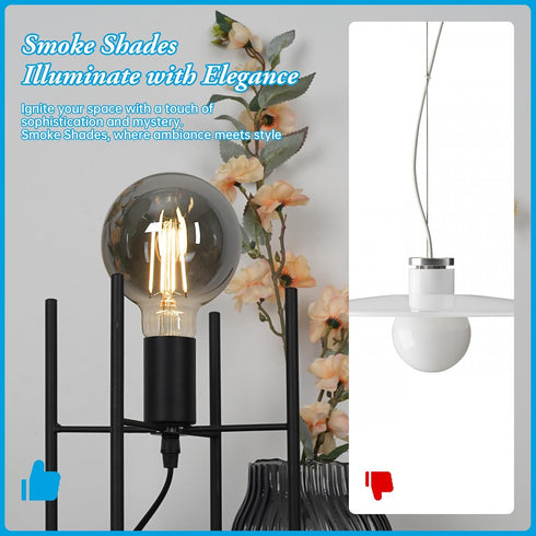 Smoke LED Globe Light Bulbs, 60 Watt Light Bulbs Soft White, 6W LED Light Bulbs, 2700k Warm White, 500 Lumen E26 Standard Base G30/G95 No Dimmable...