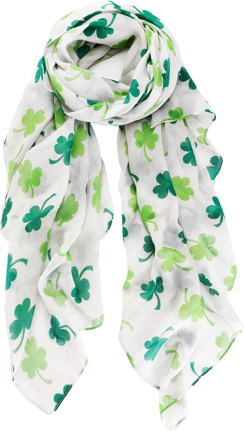 Skylety St. Patrick's Day Printed Scarf Long Shamrock Shawl Irish Theme Scarf for Holiday Outfits Accessories...