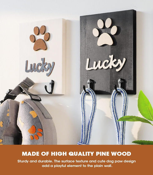 ANZOME Dog Leash Holder for Wall Decorative - Dog Leash Holder - 3D Dog Claw Key Holder Wall Mount Decor with 2 Hooks for Key and Leash Rack Hange...