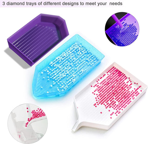 inifus 70 pcs 5D DIY Diamond Painting Accessories,Diamond Painting Tools with Diamond Embroidery Box and Roller,Dimoand Art Tools for Adults or Ki...