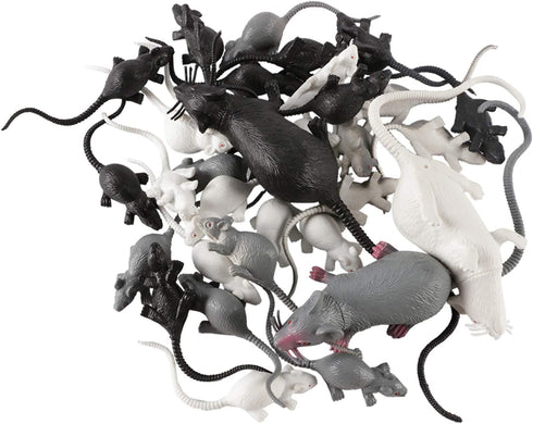 33 PCS Halloween Fake Mouse Toys, Realistic Plastic Mouse Figurines Simulated Big and Small Mouse Models for Halloween Party Decorations Joke Tric...