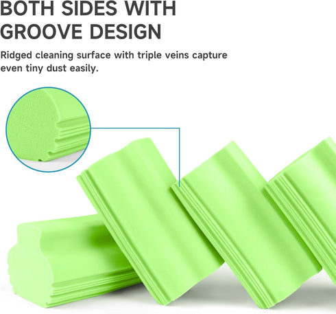 4 Pack PVA Kitchen Magical Dust Cleaning Reusable Sponge Blind Cleaner Duster Tool?Cleaning Sponge for Baseboards, Mirror, Glass, Vents, Door Wind...