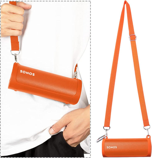 khanka Silicone Case Replacement for Sonos Roam/Sonos Roam 2 Portable Smart Bluetooth Speaker (Orange)...