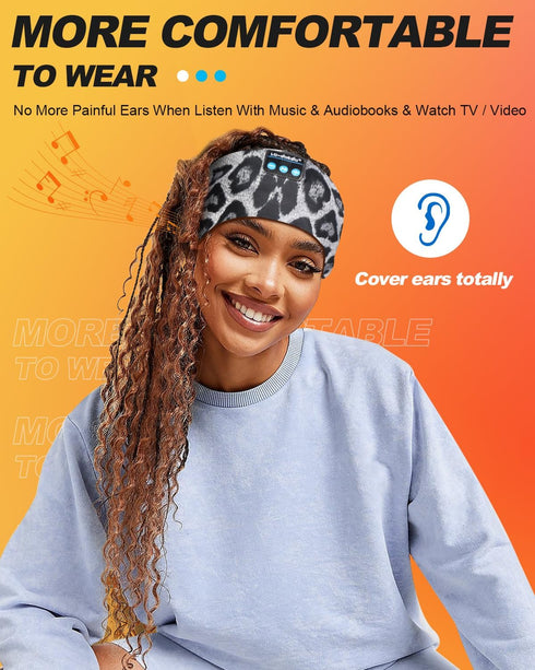 LC-dolida Sleep Headphones Bluetooth Headband, Cozy Wireless Headphones Headband, Sleep Mask with Bluetooth Thin HD Stereo Speakers Perfect for Si...