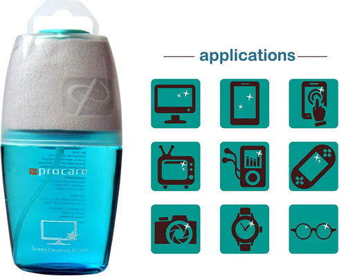 ProcareSelect Screen Cleaner with 3 Premium Microfiber Cloth for LCD & OLED 4K TV, Laptop, PC, Tablet, Mobile Phone - Easy Wipe for Mirror Shine S...