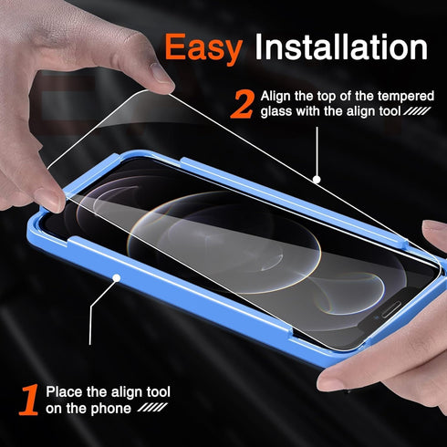 Milomdoi 3 Pack Screen Protector for Apple iPhone 12 Pro Max with 3 Pack Tempered Glass Camera Lens Protector, Ultra 9H Accessories, Case Friendly...