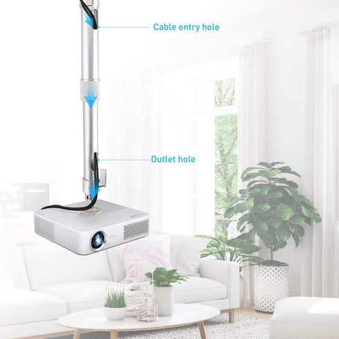 NIERBO Universal Projector Wall Ceiling Mount Hanger 360°Rotatable Head with Extendable Length 11.8 Inch to 19.7 Inch / 11 lbs Load Mounting Brack...
