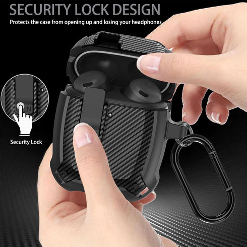 for Google Pixel Buds Pro Case 2022 with Cleaner Kit, Military Hard Shell Protective Armor Cover with Lock & Carabiner for Google Pixel Pro Earbud...