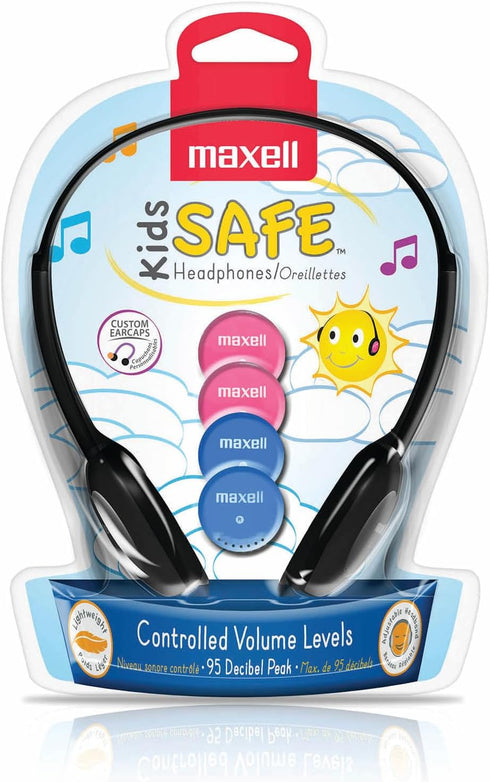 Maxell 190338 Kids Safe Headphones, Pink/Blue/Silver...