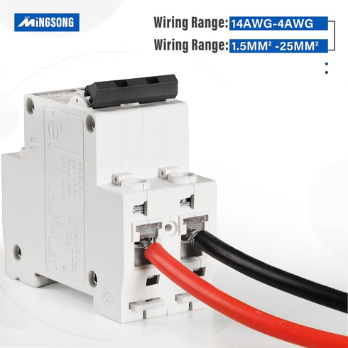 DC Solar Panels Disconnect Switch 32 Amp AC Solar Shut Off Switch 12V-400V 2 Poles Small Miniature Circuit Breaker for Solar PV Homes, AC 110V DIN...