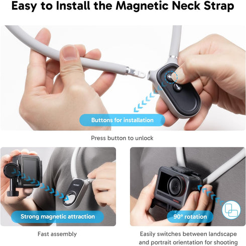 AKASO Magnetic Neck Mount Holder, Vlog Action Camera Accessories Compatible with GoPro Hero12/11/10/ 9/Max EK7000/Brave 4//DJI Osmo Action/Smart P...