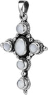 AeraVida Refined Classy White Mother of Pearl Inlay Circle of Faith Cross Unisex .925 Sterling Silver Pendant...