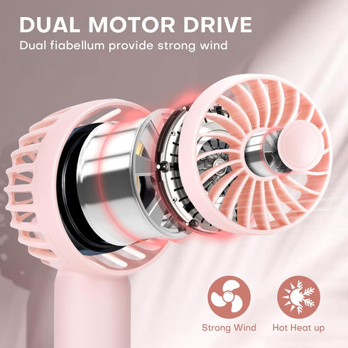 Nezylaf Mini Handheld Fan,Portable Fan Rechargeable with 3 Speeds,Travel Essential Summer Accessory for Women: Hand fan for, Makeup, Eyelash, and ...