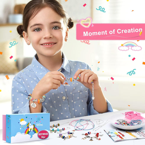 Siligar 121pcs Charm Bracelet Making Kit, DIY Bracelet Bead Jewelry Making Kit Crafts Christmas Gifts Bracelets for DIY Craft for Girls 8-12...