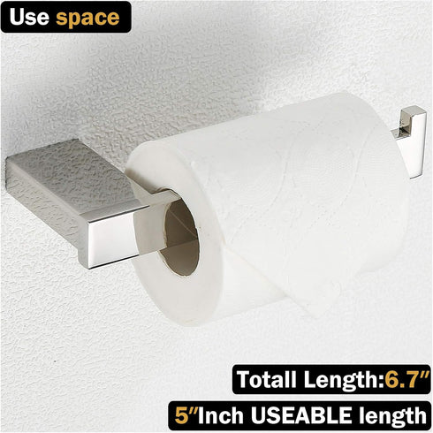 RANDOM Toilet Paper Holder Polished Chrome Square Bathroom Hardware Accessories SUS 304 Stainless Steel Tissue Paper Roll Holder Nordic Minimalism...