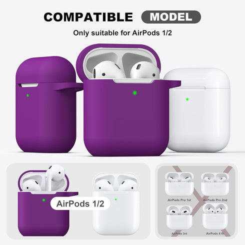 R-fun Compatible with AirPods Case Cover, Soft Silicone Protective Cover with Keychain for Women Men Compatible with Apple AirPods 2nd 1st Generat...