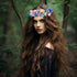 Vivivalue Vine Flower Crown Flower Garland Headband Hair Wreath Floral Headpiece Halo Boho with Ribbon Wedding Party Festival Photos...