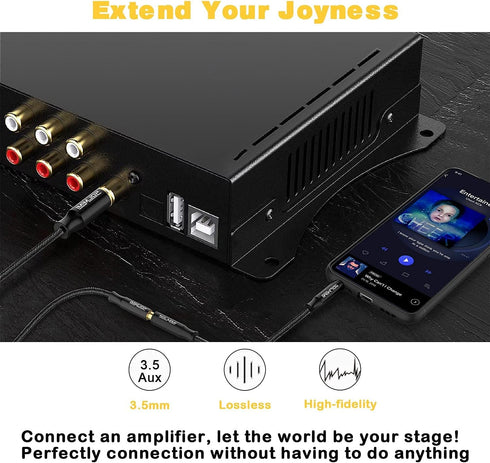 1/4 Headphone Adapter, 6.35mm Male to 3.5mm Female Audio Jack Adapter, Lossless Stereo Headphone Jack Adapter for Mixer Guitar Piano Amplifier Spe...