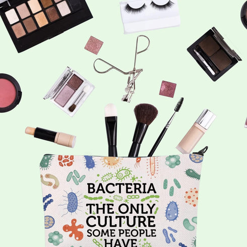 FOTAP Biology Teacher Gift Microbiogist Survival Kit Med School Gift Germaphobe Gift Biology Science Makeup Bag Graduation Gift (Bacteria)...