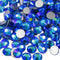 Genie Crystal 1440 Pcs Peacock Blue AB Rhinestones Flatback SS 20, 5 mm 10 Gross Pack Blue Zircon Aurora Borealis Glass Glue on Rhinestone for Tum...
