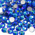 Genie Crystal 1440 Pcs Peacock Blue AB Rhinestones Flatback SS 20, 5 mm 10 Gross Pack Blue Zircon Aurora Borealis Glass Glue on Rhinestone for Tum...