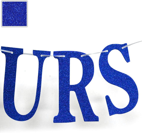 Ofishally Ours Banner, Fishing Adoption Banner, Ofishally Ours Themed Family Party Decor, Welcome Home, Home Party Supply Blue Glitter...