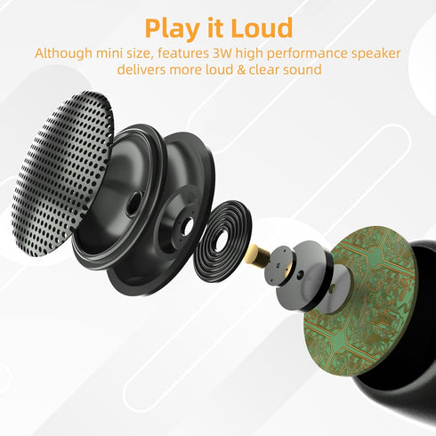 2Pack Portable Mini Speaker, Bluetooth Tiny Speaker, Wireless Mini Speaker for Shower, Room, Bike, Rechargeable Battery, Built-in Microphone, Cute...